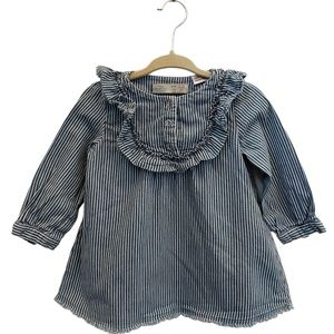 Zara Baby Girl Striped Denim/Chambray Shirt